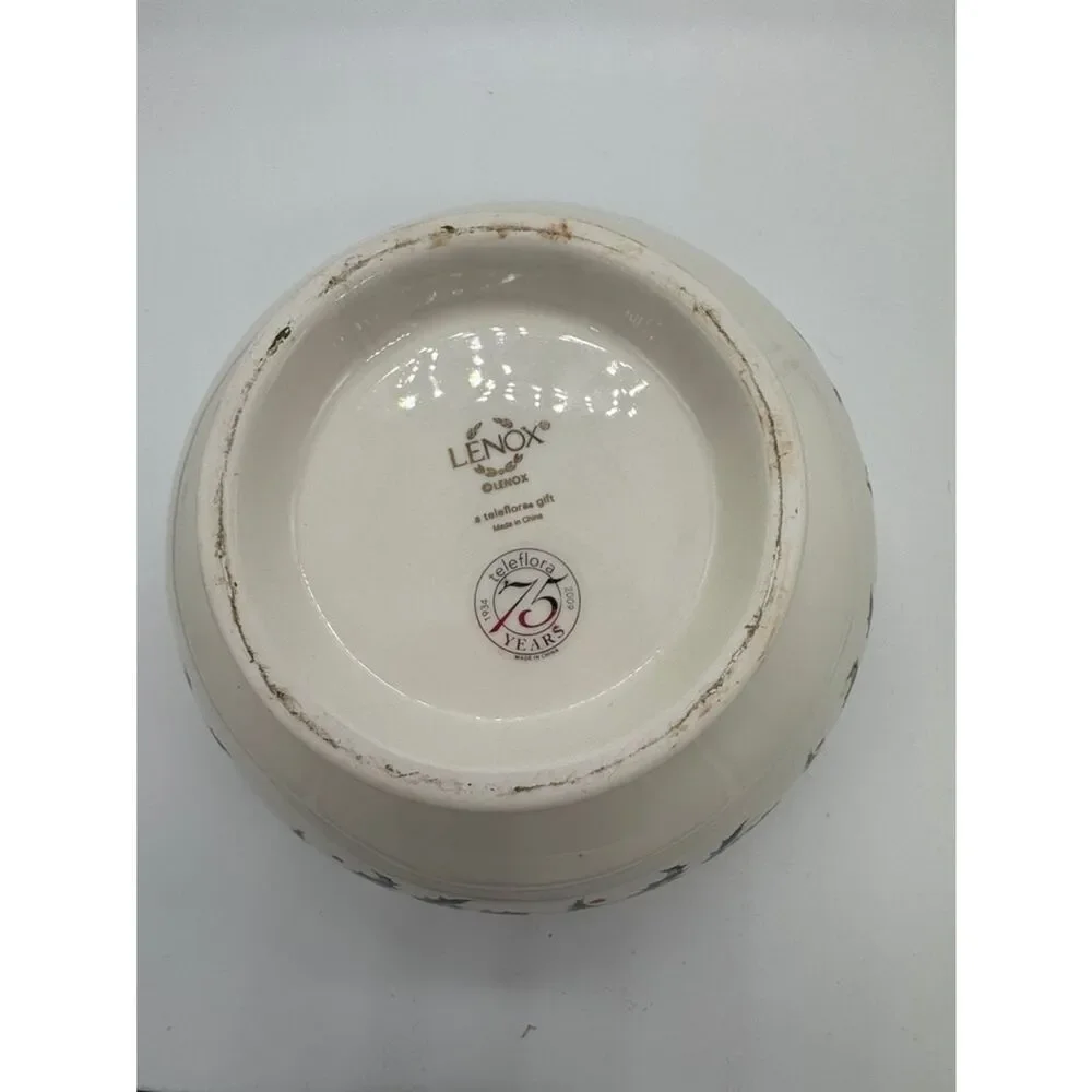 Lenox Teleflora 75th Anniversary Holly Berry Serving Bowl